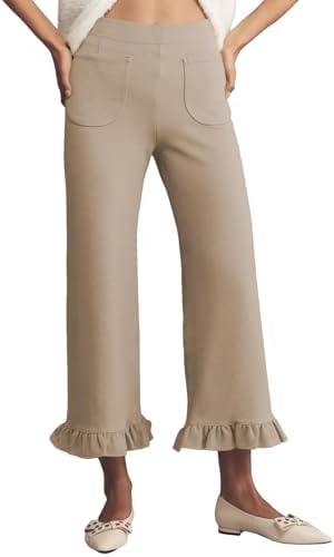 Apricot 's Gingham Pants Ruffle Cropped Trousers