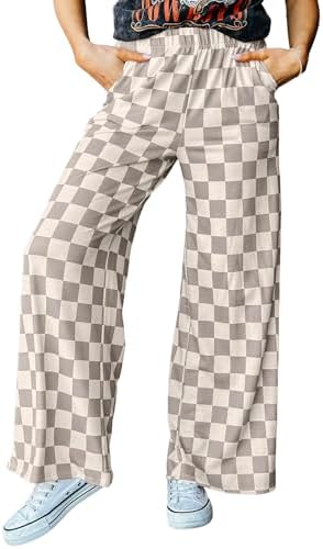 Beige Checkered Pants