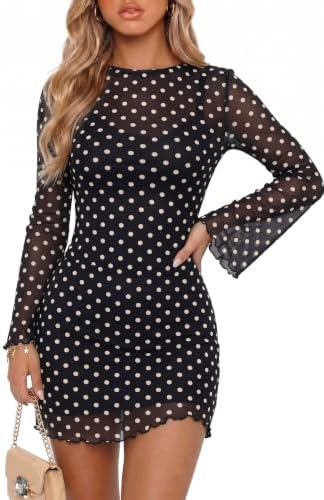 Black and White Polka Dot Y2K Dress