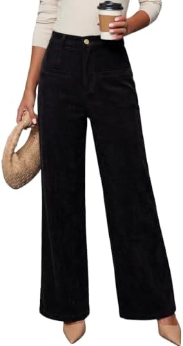 Black Corduroy Pants with Pockets