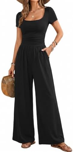 Black One Piece Jumpsuits for Dressy Casual, , Medium | Squared