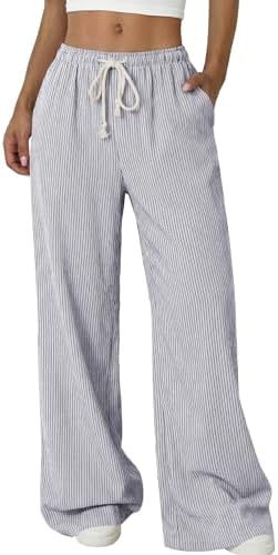 Black Striped Wide Leg Pants