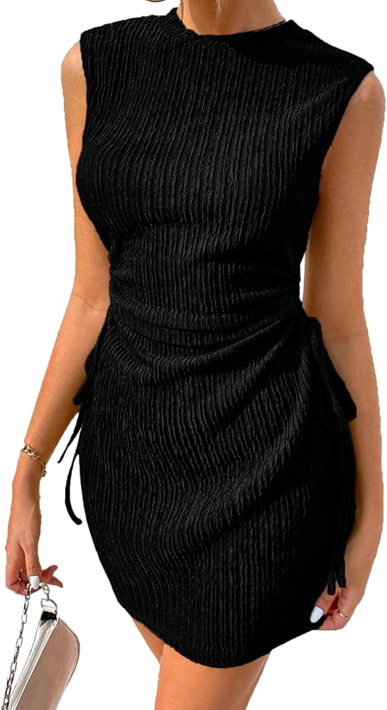 Black Summer Beach Vacation Mini Dress