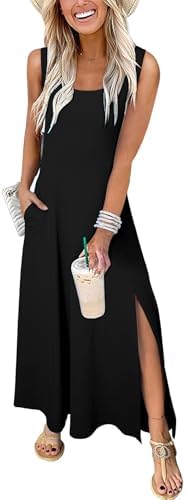 Black Summer Dresses for 2025 Casual Crew Neck Sleeveless