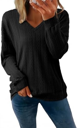 Black Tops Long Sleeve Lightweight Shirts 2025 Fall Fashion