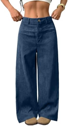 Blue Corduroy Pants with Pockets