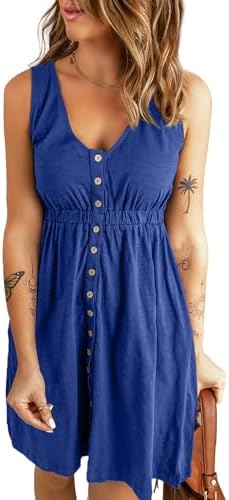 Blue Juniors Fashion 2025 V Neck Sleeveless A Line Dresses