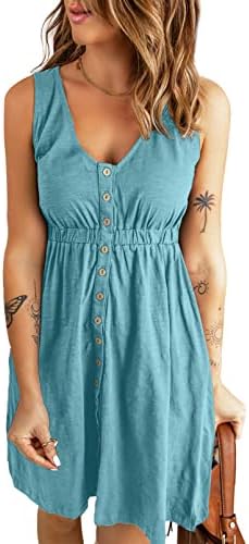 Blue Juniors Fashion 2025 V Neck Sleeveless A Line Dresses