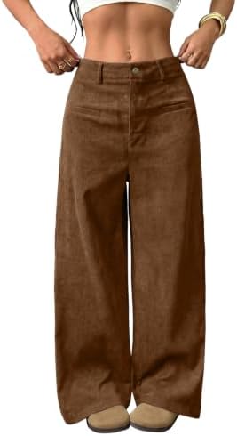 Brown Corduroy Pants with Pockets
