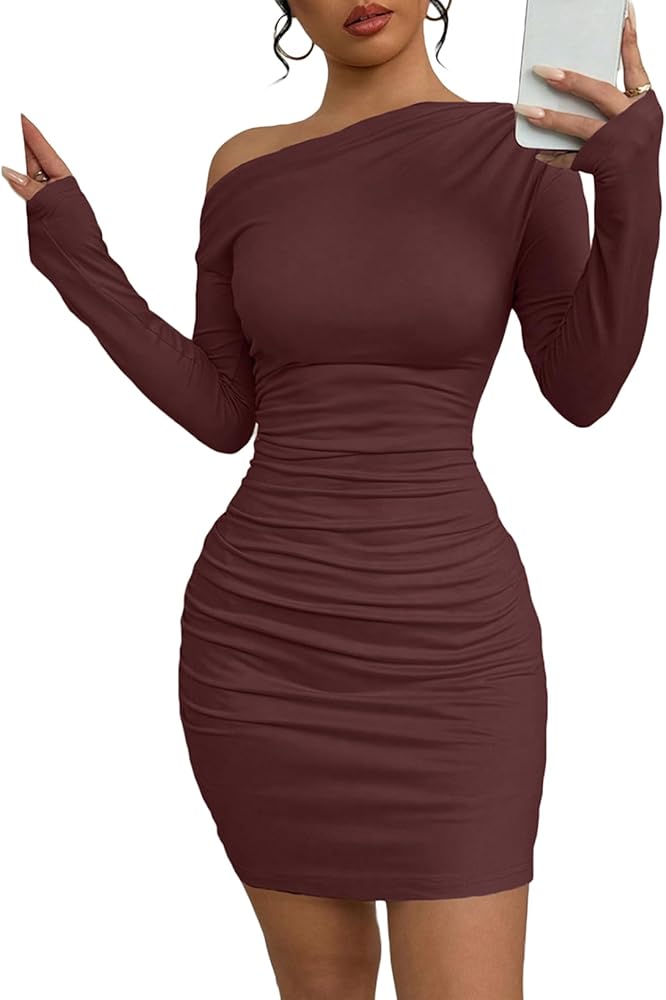 Burgundy Off the Shoulder Dress for 2026