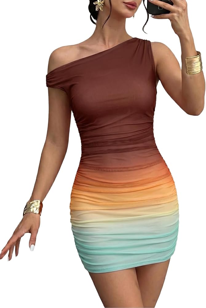 Coffee Summer Off the Shoulder Dresses for 2026 Floral Ruched