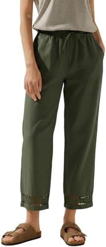 Dark Green Casual Linen Pants Fall Fashion 2026 Lightweight