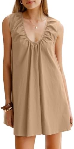 Gray Summer Tank Dresses for 2026 Casual Loose Flowy Sundress