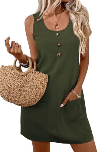 Green Casual 2026 Summer Textured Sleeveless Mini Dress Fashion