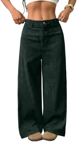 Green Corduroy Pants with Pockets