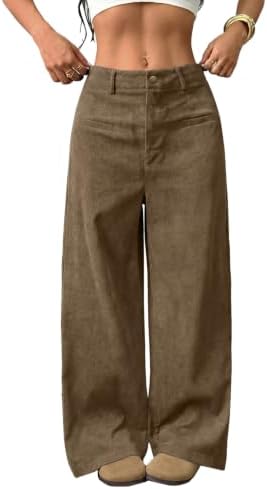 Khaki Corduroy Pants with Pockets