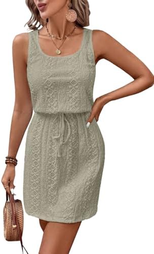 Laurel Green Spring Summer Tank Dresses for 2026 Hollow Out