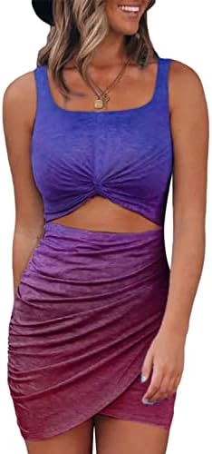 Multicolor Summer Dresses for 2025 Cut Out Twist Front Ruched
