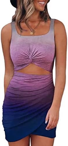 Multicolor Summer Dresses for 2025 Cut Out Twist Front Ruched