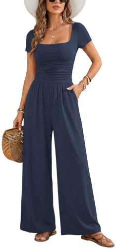 Navy Blue One Piece Jumpsuits for Dressy Casual