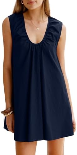 Navy Blue Summer Tank Dresses for 2026 Casual Loose Flowy