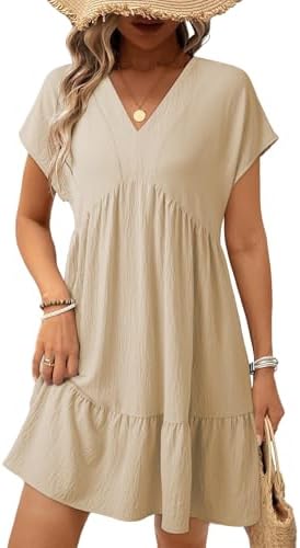 Parchment Summer Babydoll Dress for 2026, , Medium | Short Sleeve