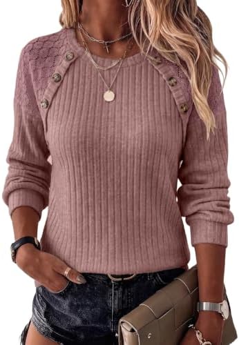 Purple Sweaters Long Sleeve Shirts Fall Tops
