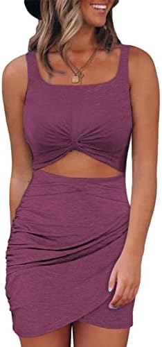 Red Summer Dresses for 2025 Cut Out Twist Front Ruched Wrap