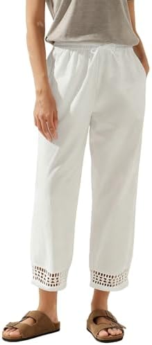 White Casual Linen Pants Fall Fashion 2026 Lightweight Drawstring