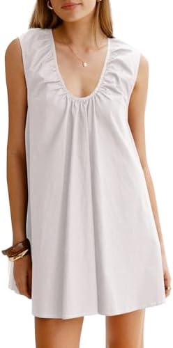 White Summer Tank Dresses for 2026 Casual Loose Flowy Sundress