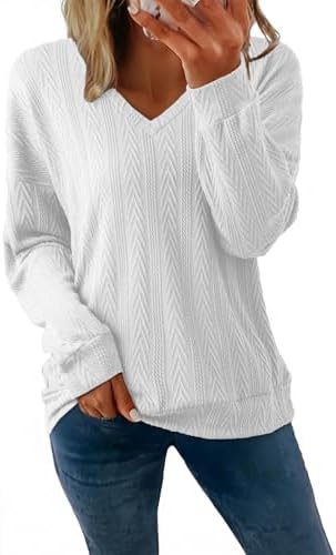 White Tops Long Sleeve Lightweight Shirts 2025 Fall Fashion